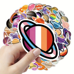 50pcs Cartoon Asteroid Graffiti Stickers for Car Trunk Water Bottle
