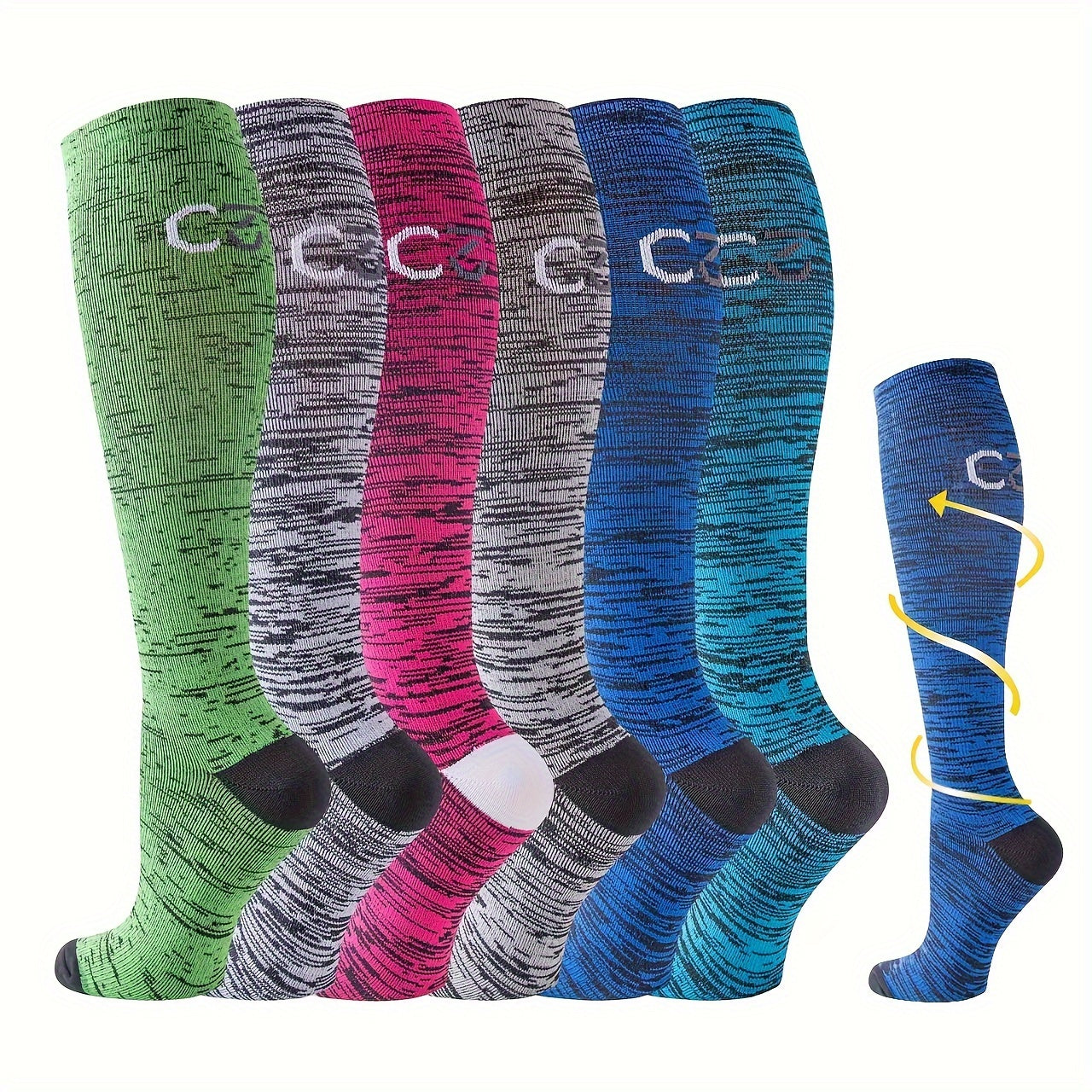 C3 Compression Socks For Women Men Nursing Running Travel Knee High Socks