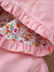 Toddler Girls Floral Lined Hooded Windbreaker Jacket