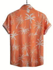 Hawaiian Coconut Pattern Men's Short Sleeve Shirt