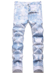 Men's Stretch Graffiti Print Jeans