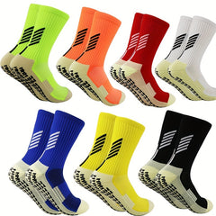 Non slip Silicone Bottom Football Socks Mid Calf Breathable Soccer Socks