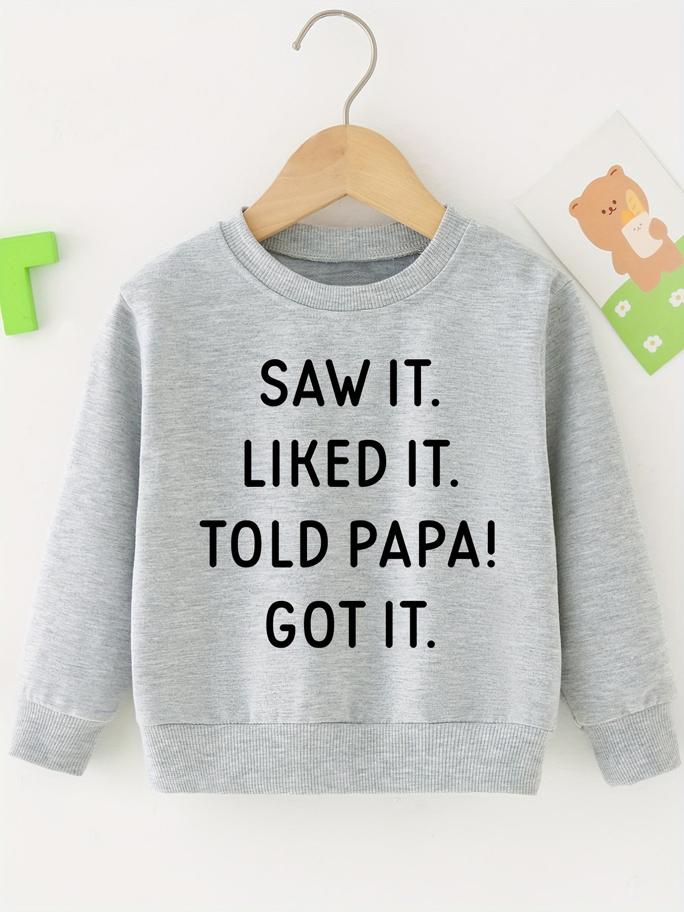 Letter Print Boys Casual Pullover Sweatshirt