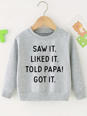 Letter Print Boys Casual Pullover Sweatshirt