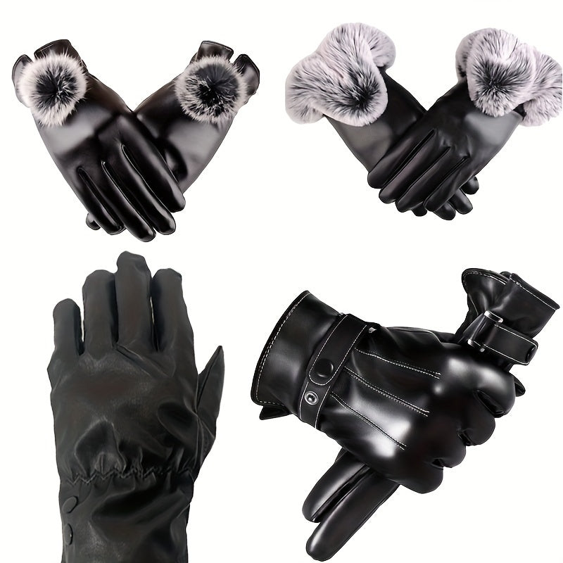 Winter Warm Keeping Gloves Motorcycle Riding Skiing Leather Gloves
