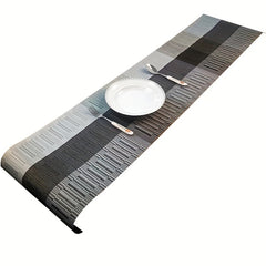 Contrast PVC Teslin Woven Table Runner for Home Kitchen Dining Decor