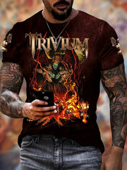 Monster 3d Pattern Print Men's Short Sleeve Comfy T-shirt Graphic Tee