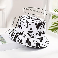 Cow Pattern Print Bucket Hat Lightweight Couple Basin Hat Summer Sunscreen