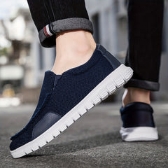 Men's Breathable Canvas Slip On Shoes for Walking Jogging