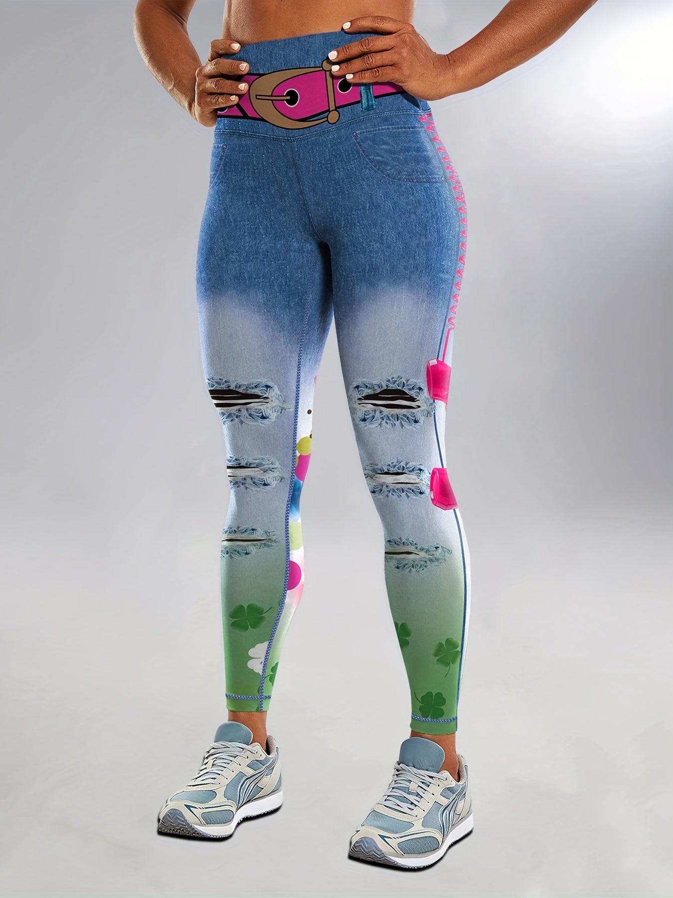 Women's Jeans Yoga Leggings High Waist Outdoor Workout