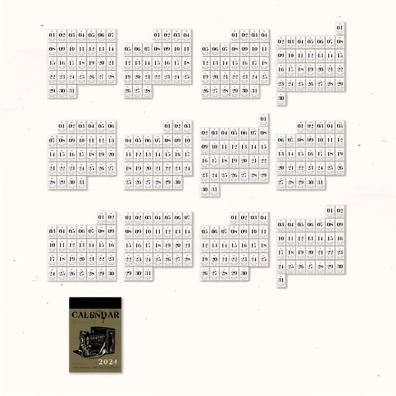 365 Days Retro Desk Calendar Journal Material Decorative Collage Bottoming