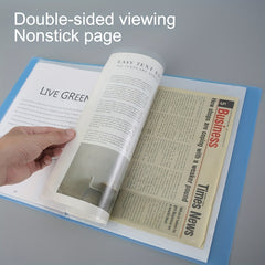 Green A4 Size Plastic Book Binder Folder with Translucent Cover Pocket