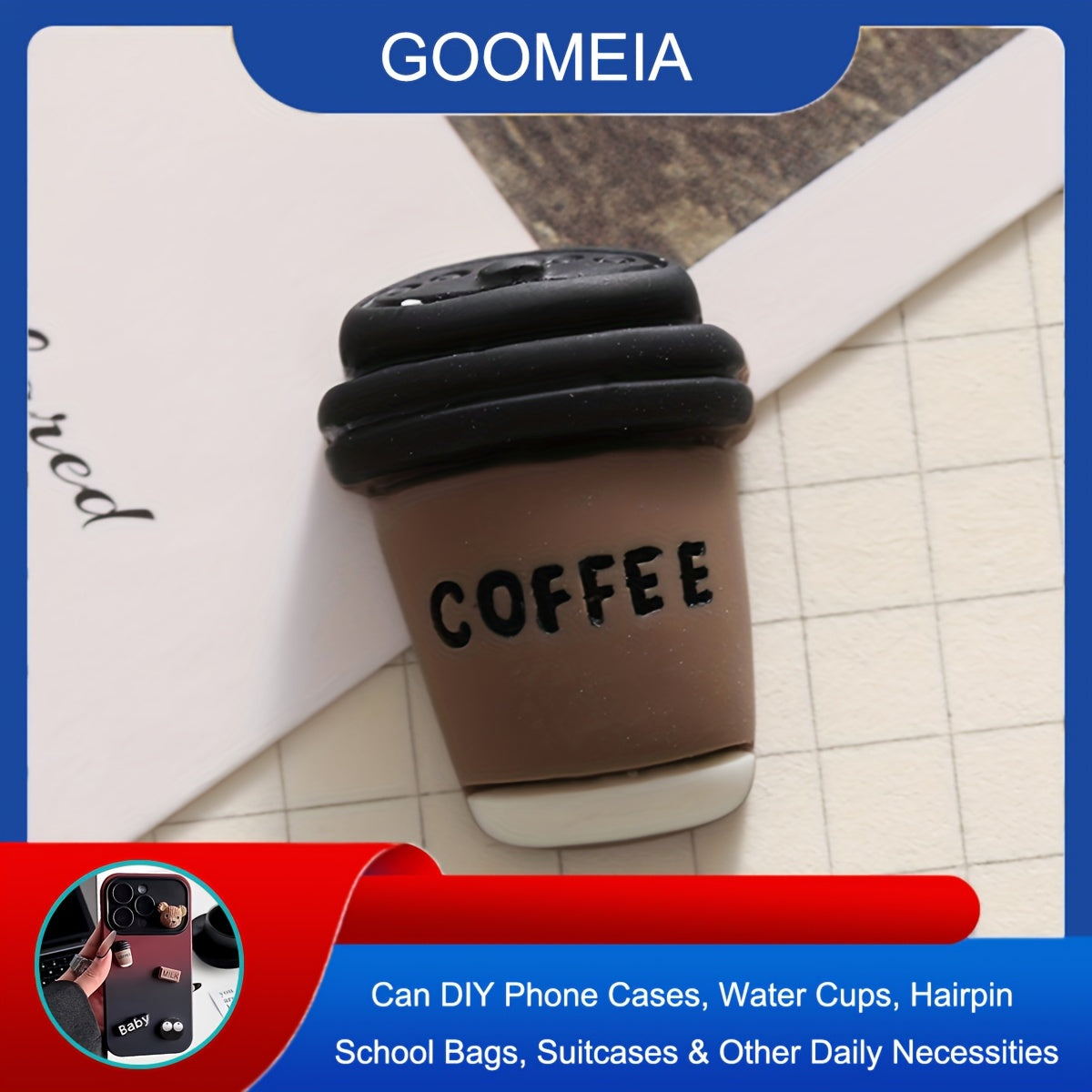 5pcs Coffee Bear Cream DIY Phone Case Hair Clip Water Cup Accessories