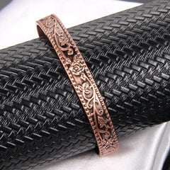 Copper Magnetic Bracelet Rose Flower Style with 6 Magnets