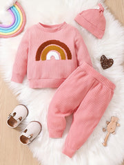 Girls Waffle Top Plaid Pants Toddler Baby Outfit 2pcs