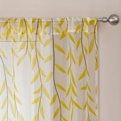 Golden Willow Leaf Stripe Background Cloth Yellow Willow Leaf Mesh Curtain