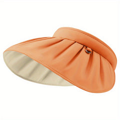 Wide Brim Shell Visor Hat Lightweight Ponytail UV Protection Sun Hat