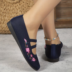 Women's Floral Embroidered Flats Soft Sole Shoes