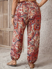 Tribal Paisley Print Drawstring Pants
