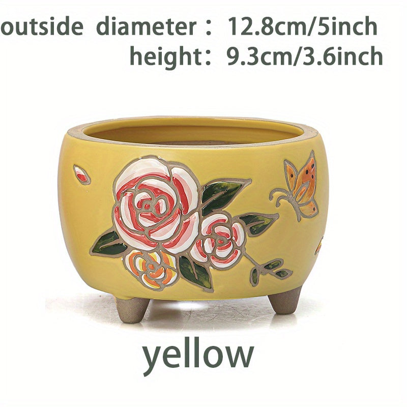 Hand Painted Yanxi Flowerpots Creative & Breathable