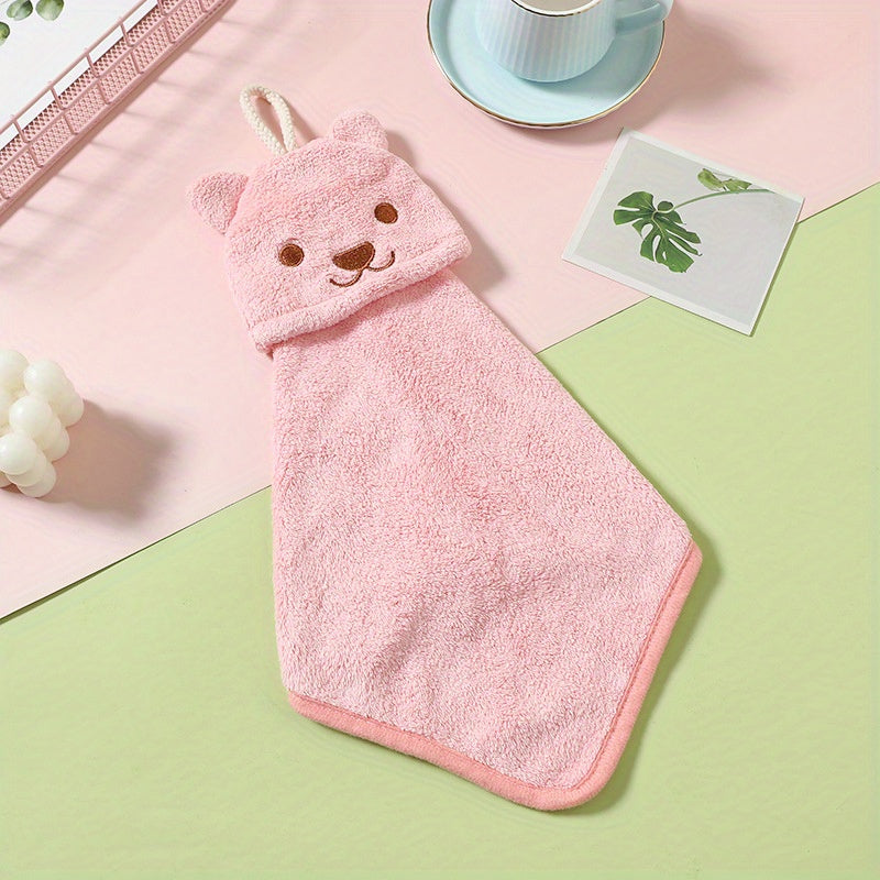 Animal Pattern Hanging Towel Coral Velvet Fingertip Towel