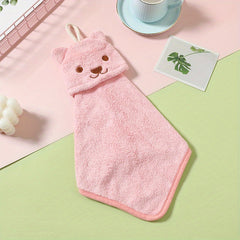 Animal Pattern Hanging Towel Coral Velvet Fingertip Towel