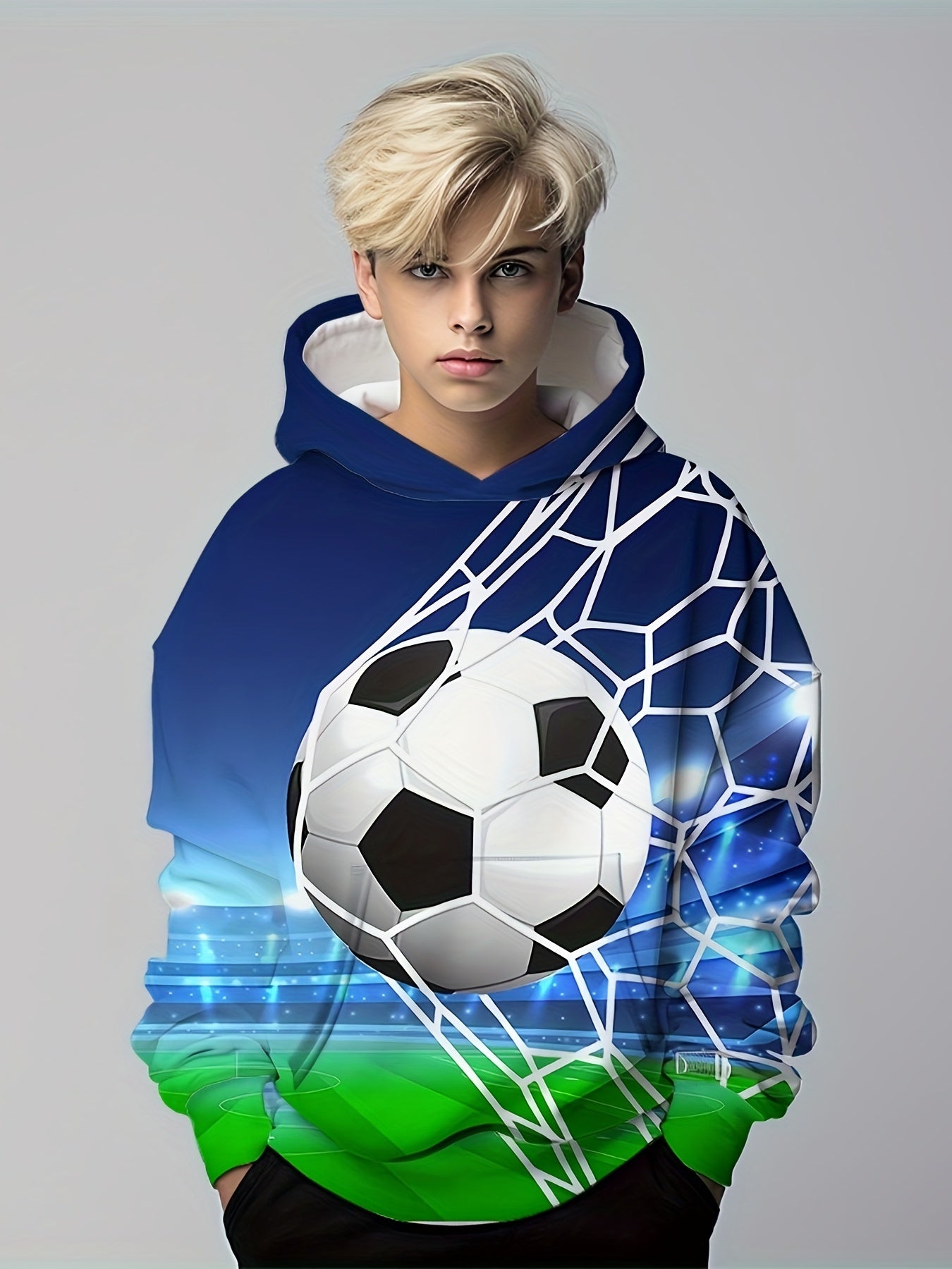 Kids Flying Football 3D Print Hoodie Dinosaur Tyrannosaurus Street Wear