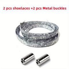 2pcs Colorful No Tie Flat Elastic Shoelaces for Kids & Adults Lazy Shoelaces