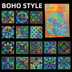 Bohmi Window Flower Laser Stickers - 50 Sheets