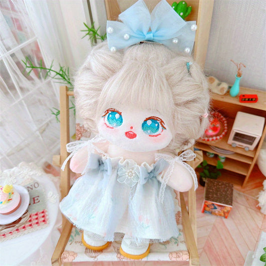 7.87in Cotton Flower Doll: Strap Skirt, Bow, Princess Shoes, Bridesmaid Gift