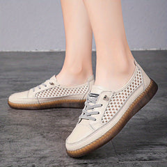 Women's Hollow Out Breathable Lace Up Shoes Lightweight Casual Walking Shoes