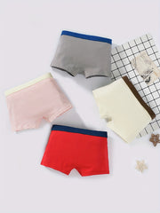 4pcs Boy's Boxer Briefs Cartoon Hero Print Underwear Kids Clothes