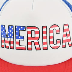 MERICA Flag Print Trucker Hat Mesh Baseball Cap Hip Hop Sunshade Dad Hats