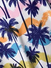 Graffiti & Trees Print Ruched Tankini Set