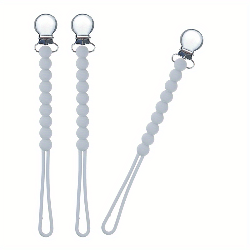 Baby Silicone Pacifier Chain Comfort Beads Clip Anti-drop Stainless Steel
