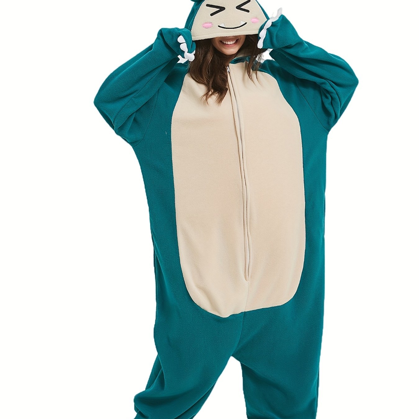 Cartoon Animals Halloween Pajama Long Sleeve Hooded Jumpsuit