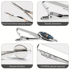 Custom Copper Memorial Tie Clip Set of 2 Personalized Photo Logo for Men