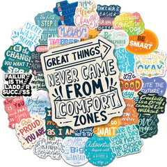 50pcs Inspirational Words Stickers Motivational Quote - Vinyl Sticker