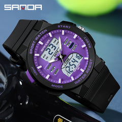 SANDA Unisex Sports Watch Dual Display Night Light