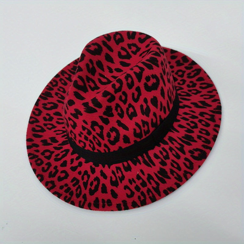 Leopard Print Jazz Hats for Men and Women