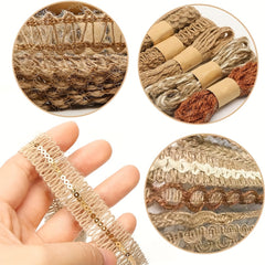 9pcs Jute Ribbons Lace Craft Ribbon 18 Meters For Crafts Wraping Party Holiday