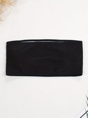 Strapless Bikini Set Plain Stretchy Minimalism Swimsuit