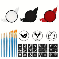 Water Soluble Face Paint Set 10 Brushes 3pcs 30g Face Paint