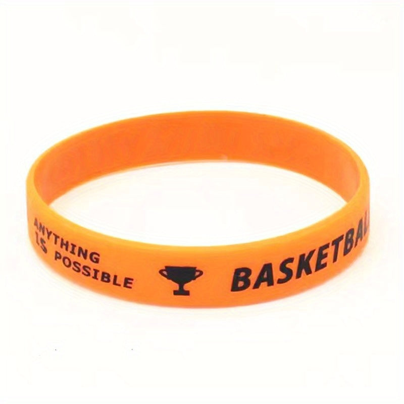 Basketball Silicone Bracelet with Motivational Sayings for Teams
