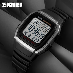 Unisex LED Luminous Sporty Style Square Wrist Watch