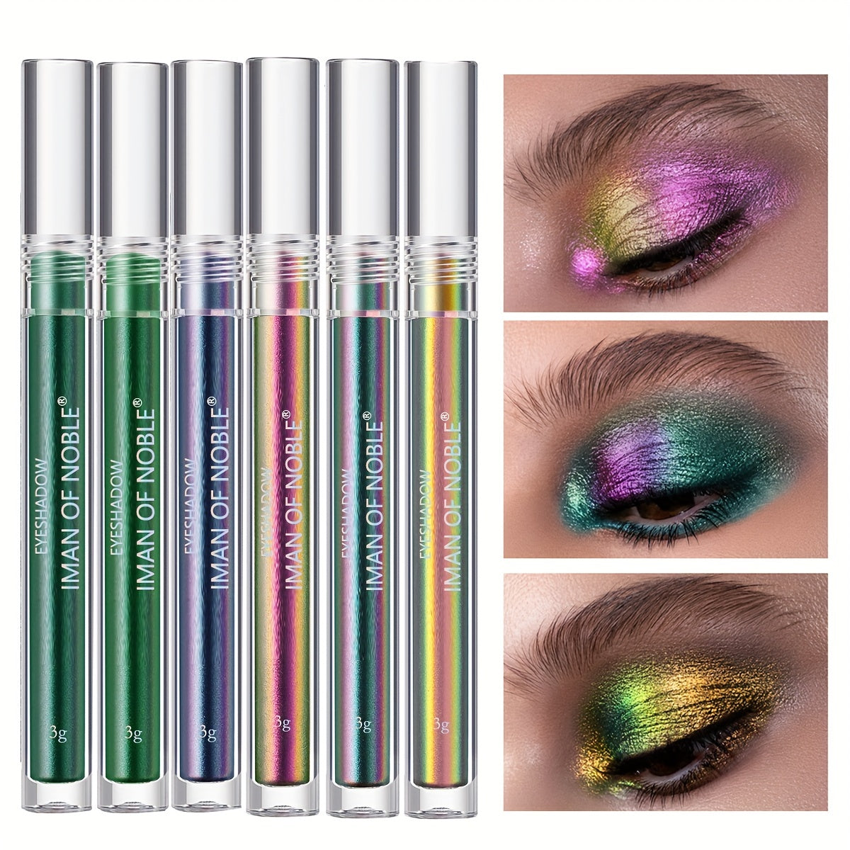 3pcs Chameleon Eyeshadow Stick Polarized Metallic Texture Liquid