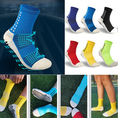 Men's Breathable Fitness Football Leg Cover&Anti Slip Socks Shin Guards 1 Set