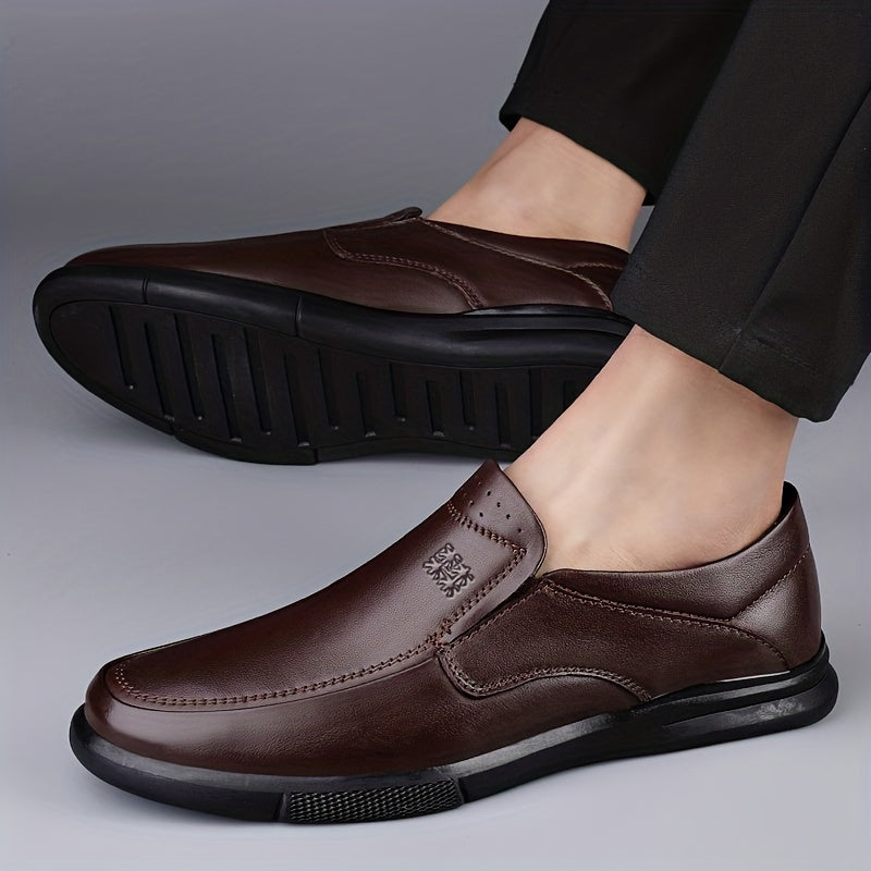 Men's Chinese Characters Embossed Loafer Shoes