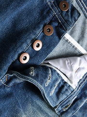Men's Vintage Ripped Distressed Slim Straight Jeans
