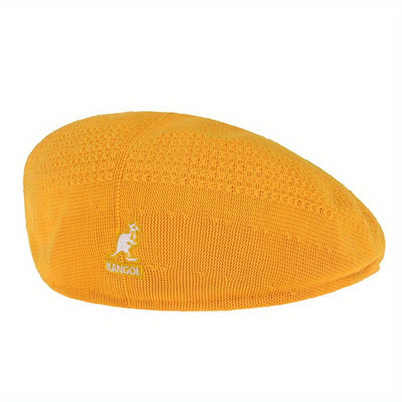 Animal Embroidered Knitted Beret Flat Newsboy Hat